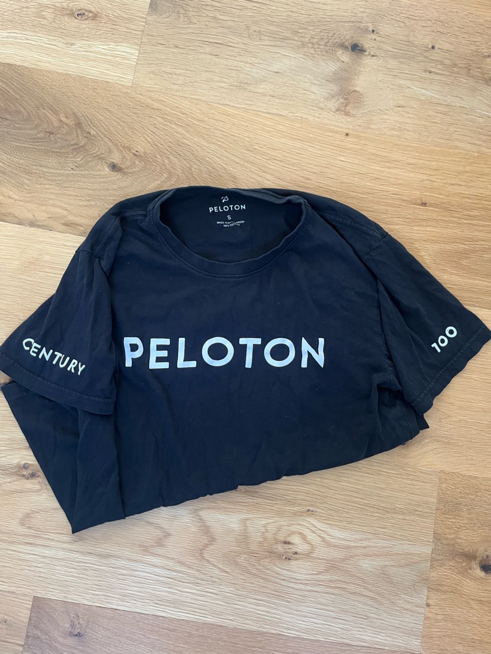 Peloton Black Short Sleeve Tee with White Chest Logo